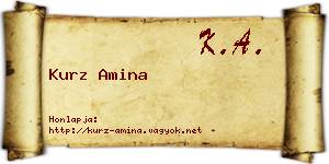 Kurz Amina névjegykártya